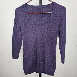 Women's Purple Quater Sleeve Sweater